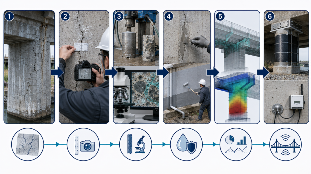 알칼리 골재반응(ASR) 발생 조건 5 asr inspection management flow.webp
