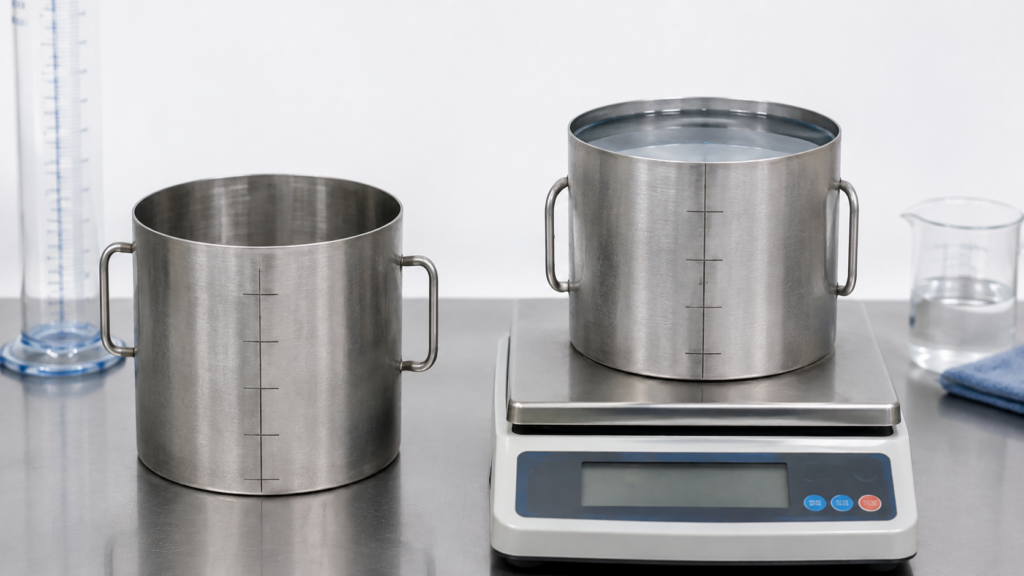 콘크리트(시멘트) 단위중량 구하는 방법 2 calibrated container volume.webp