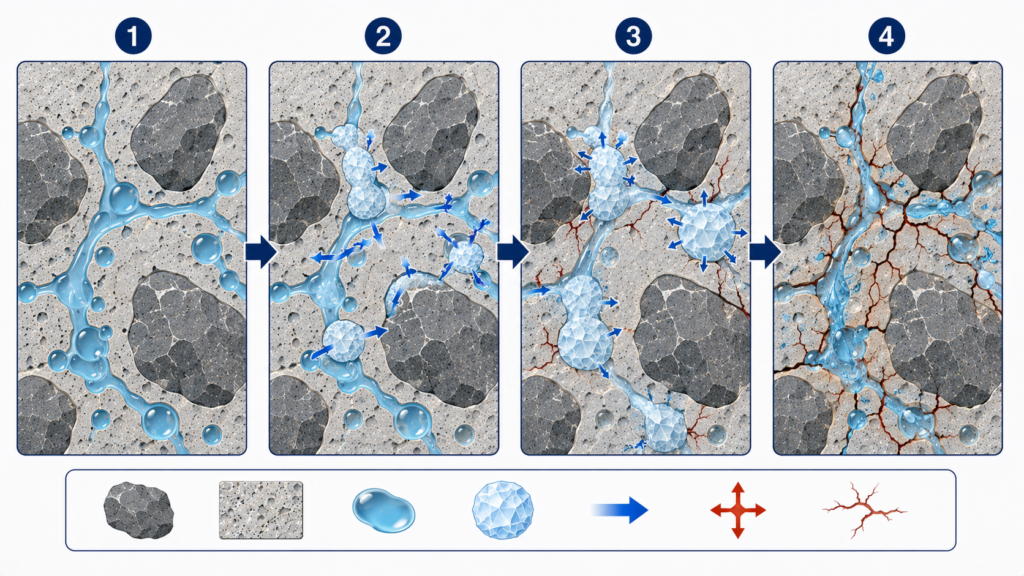 동결융해 저항성 평가 방법 1 freeze thaw damage mechanism.webp