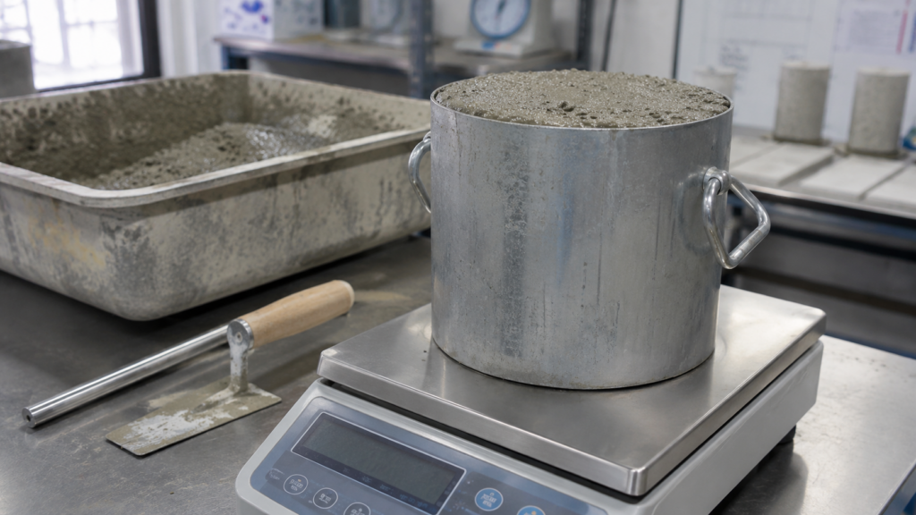 콘크리트(시멘트) 단위중량 구하는 방법 3 fresh concrete unit weight test.webp