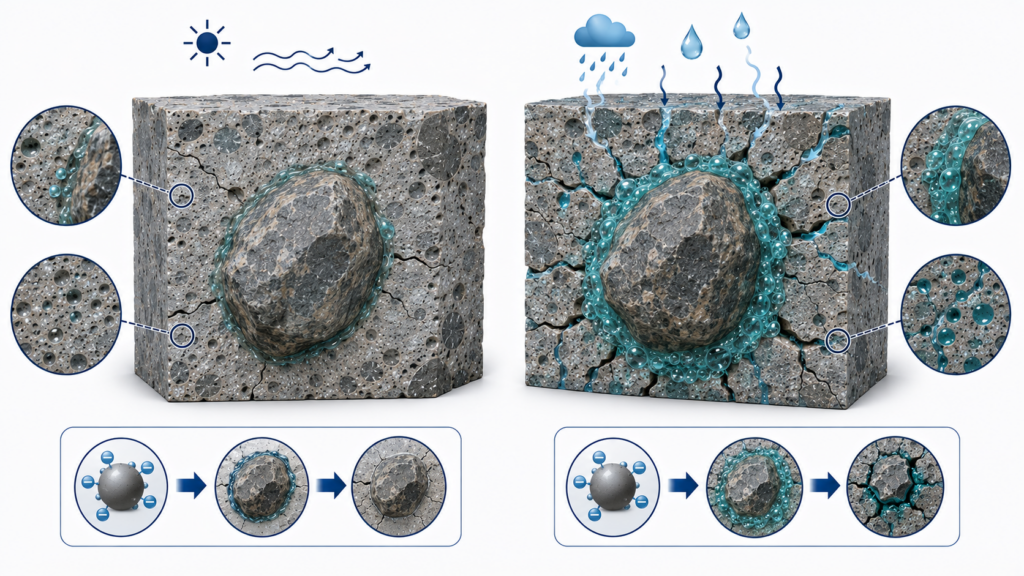 알칼리 골재반응(ASR) 발생 조건 3 moisture accelerates asr.webp