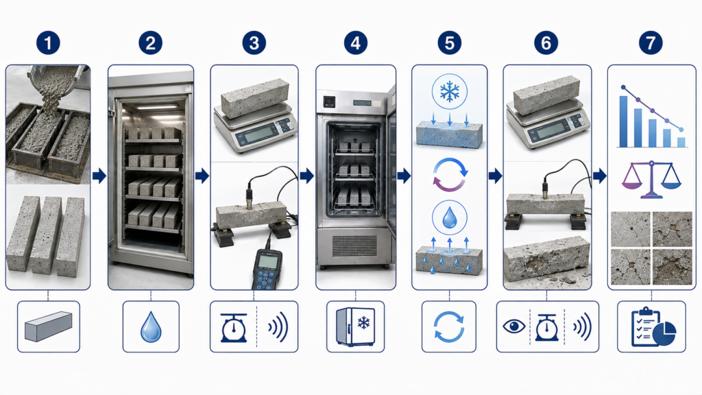 동결융해 저항성 평가 방법 3 rapid freeze thaw test process.webp