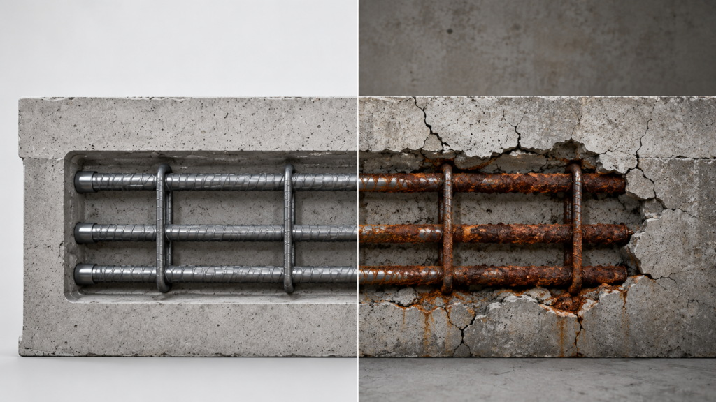 철근 콘크리트 구조 설계 4 rebar corrosion crack.webp