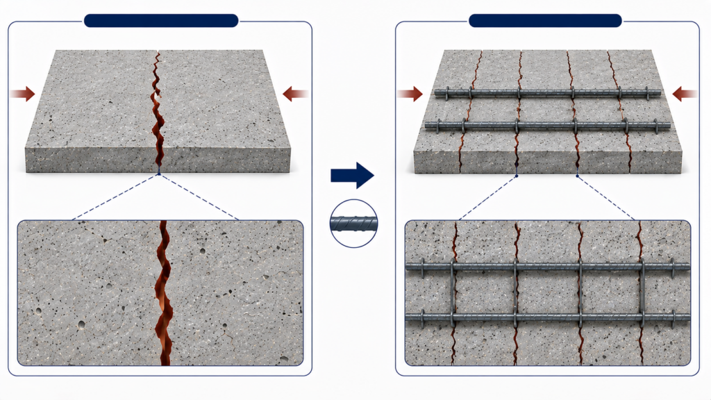 콘크리트 크리프와 건조수축 비교 5 reinforcement shrinkage crack control.webp