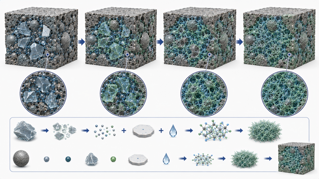 C-A-S-H와 C-S-H의 차이점 4 slag cash hydration.webp