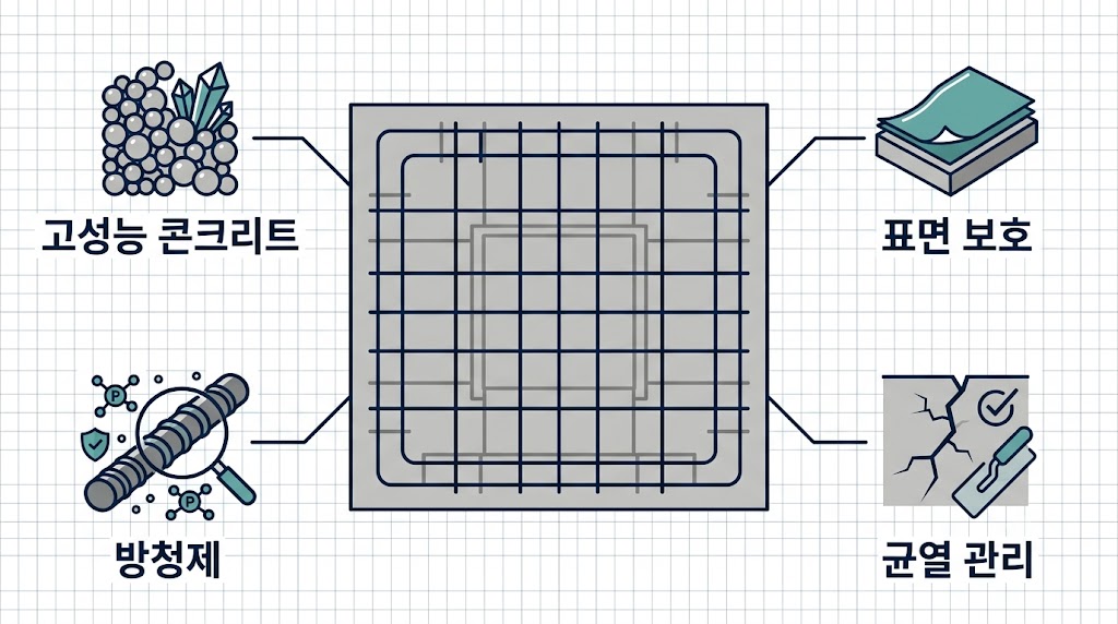 염해 환경에서 피복두께 설계 기준 4 durability improvement methods.webp